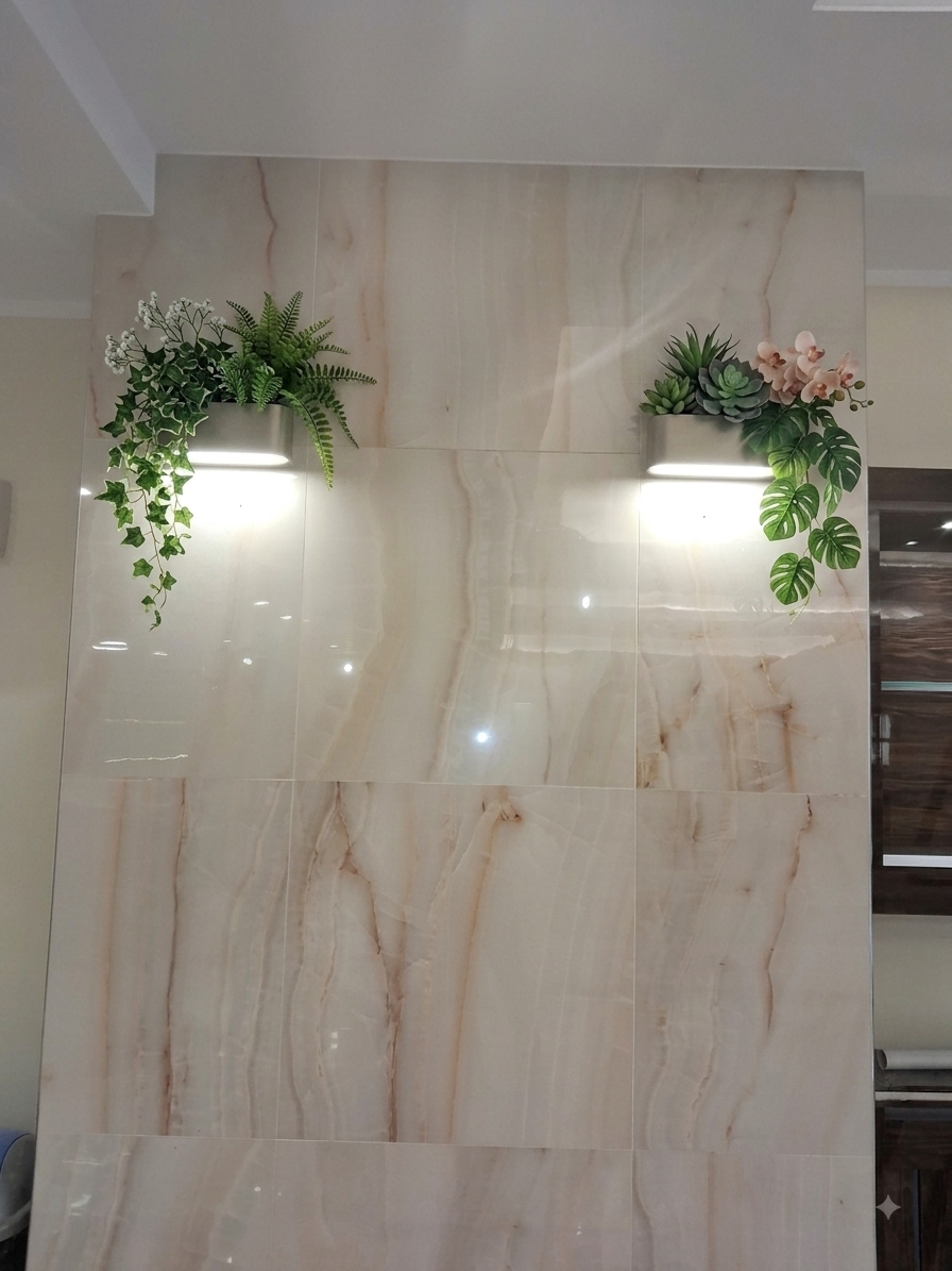 APLICA LED cu plante artificiale la comandă-custom lighting Aplica LED de perete cu plante decorative pentru iluminat biofilic