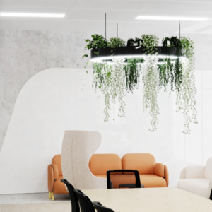 corp iluminat suspendat circular cu plante