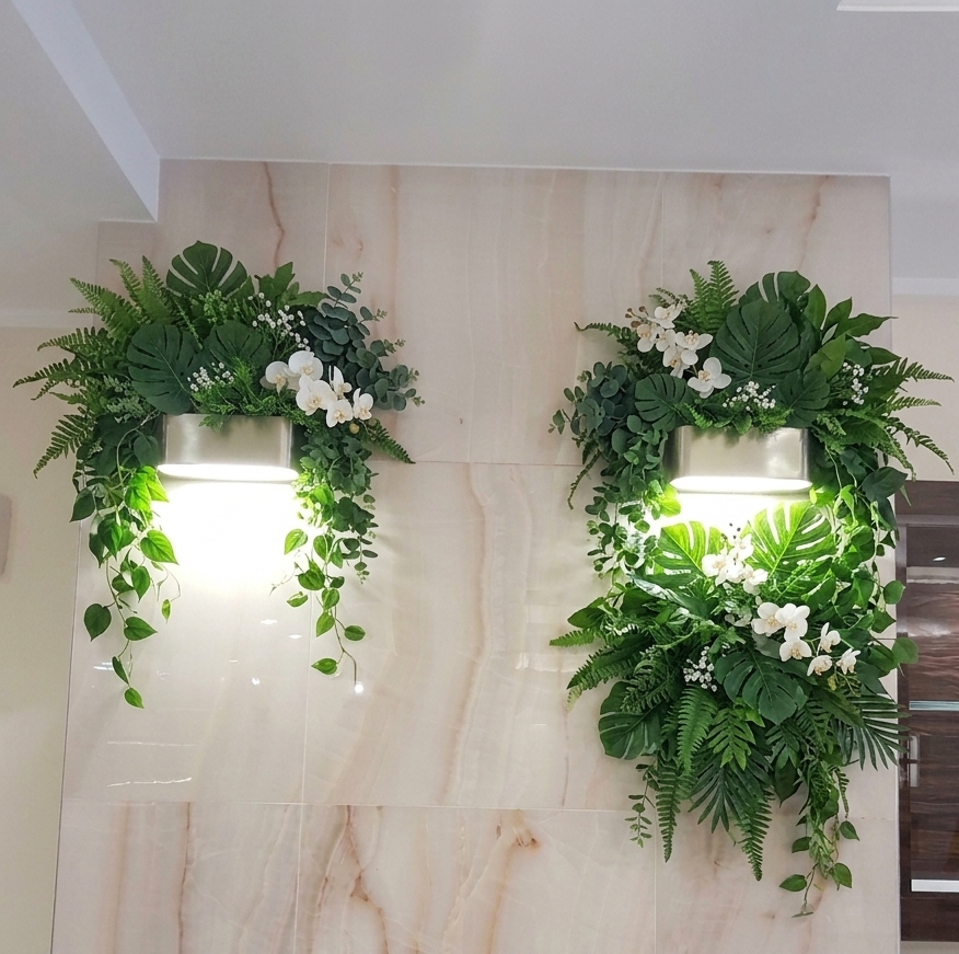 Lampă de Perete cu Plante -Custom lighting.1 Aplica LED de perete cu plante decorative pentru iluminat biofilic